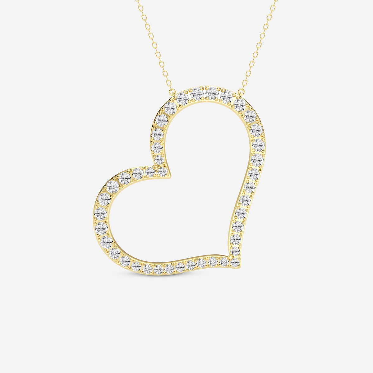 coração horizontal, lapidação redonda — Pendente com diamantes de laboratório | GBP069 | 388f81f62abd