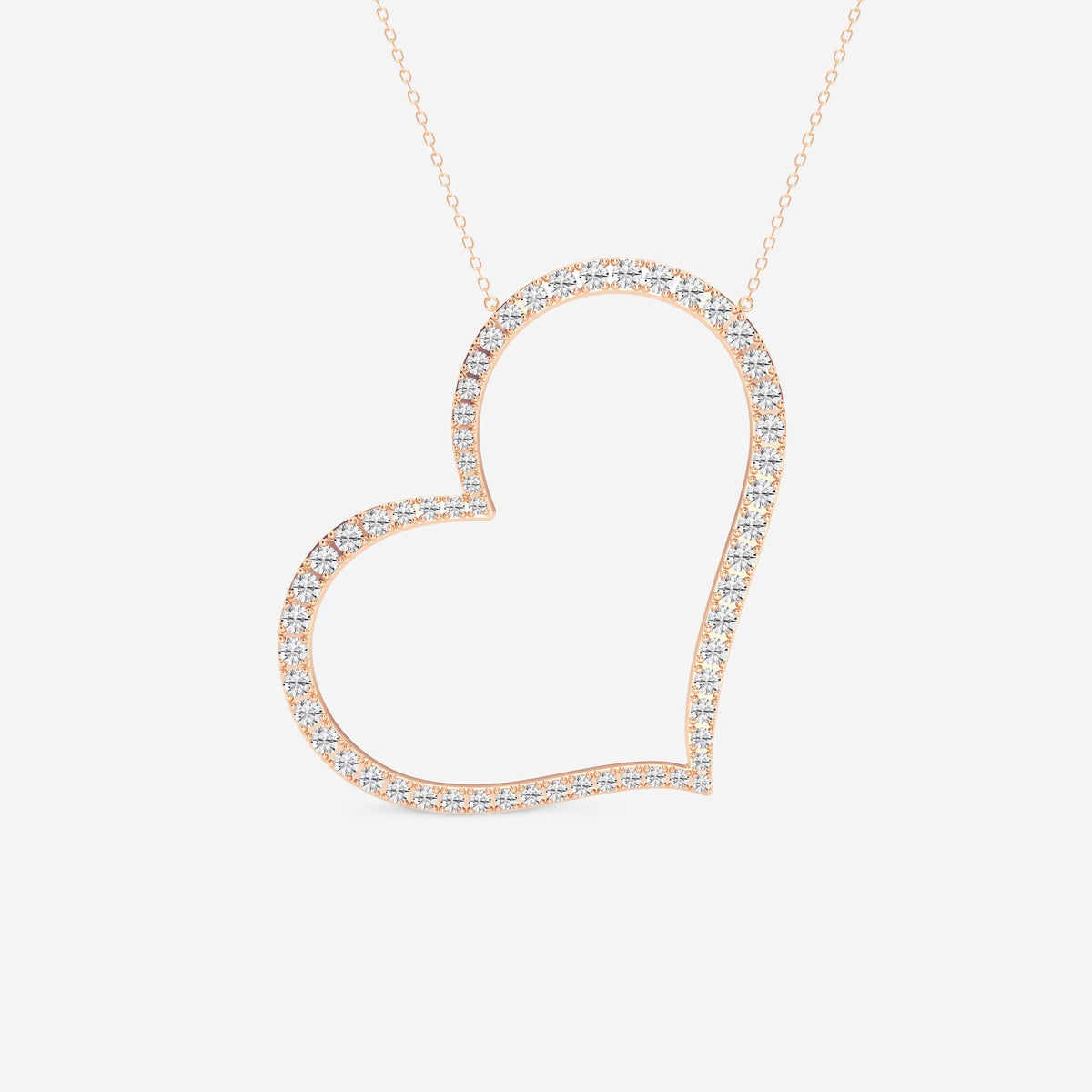 coração horizontal, lapidação redonda — Pendente com diamantes de laboratório | GBP069 | c82b00e57d4a
