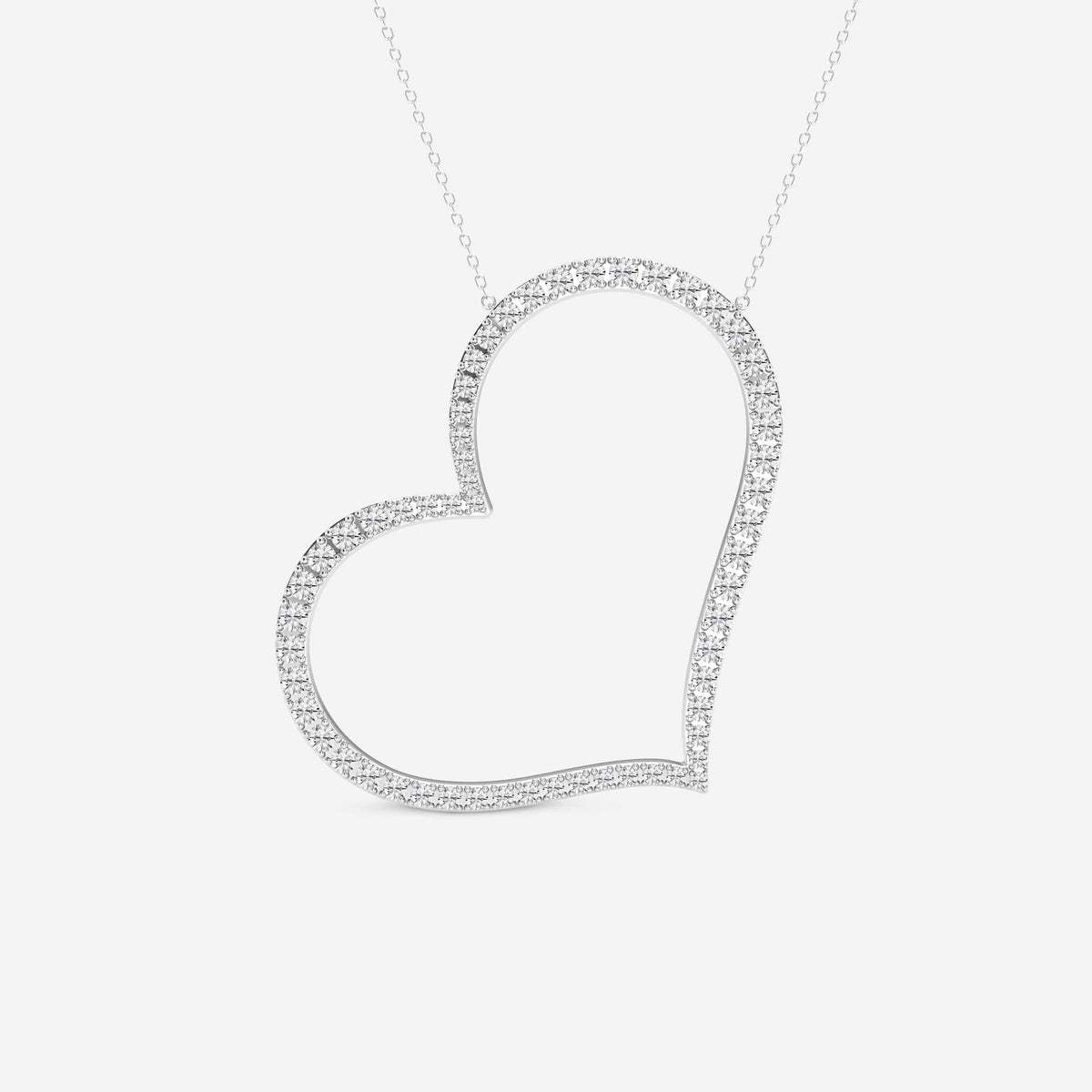 coração horizontal, lapidação redonda — Pendente com diamantes de laboratório | GBP069 | eaa8aeb75d30