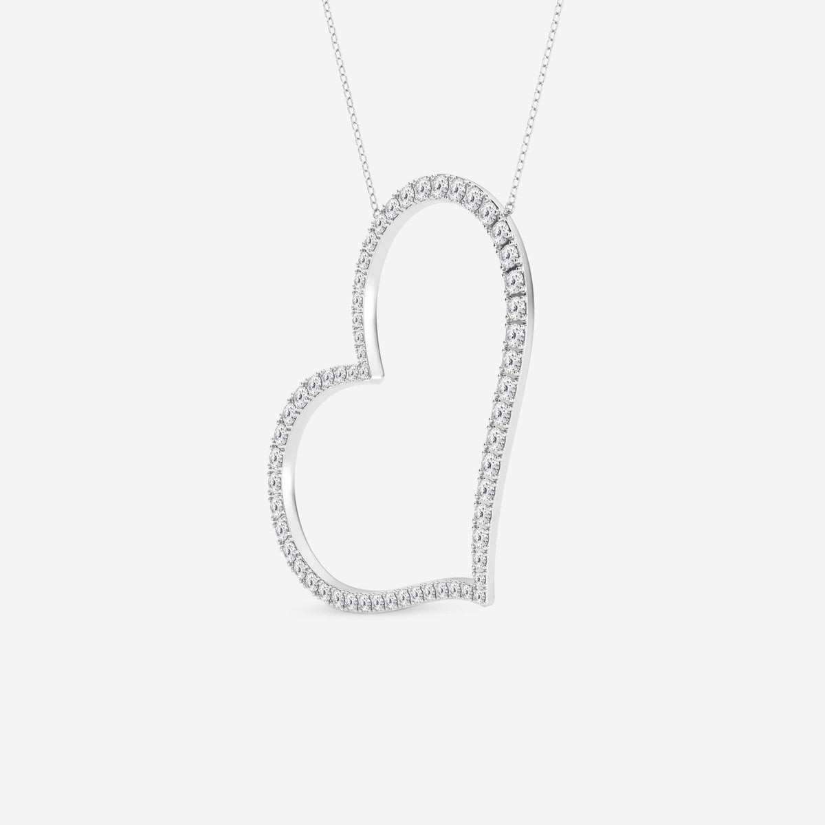 coração horizontal, lapidação redonda — Pendente com diamantes de laboratório | GBP069 | f4f594840096