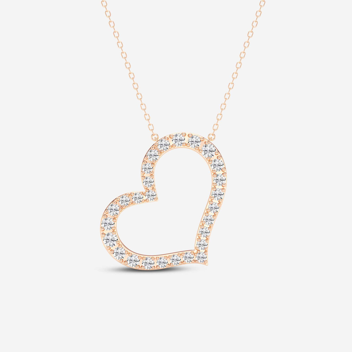 coração horizontal, lapidação redonda — Pendente com diamantes de laboratório | GBP069 | 344c178f25d2