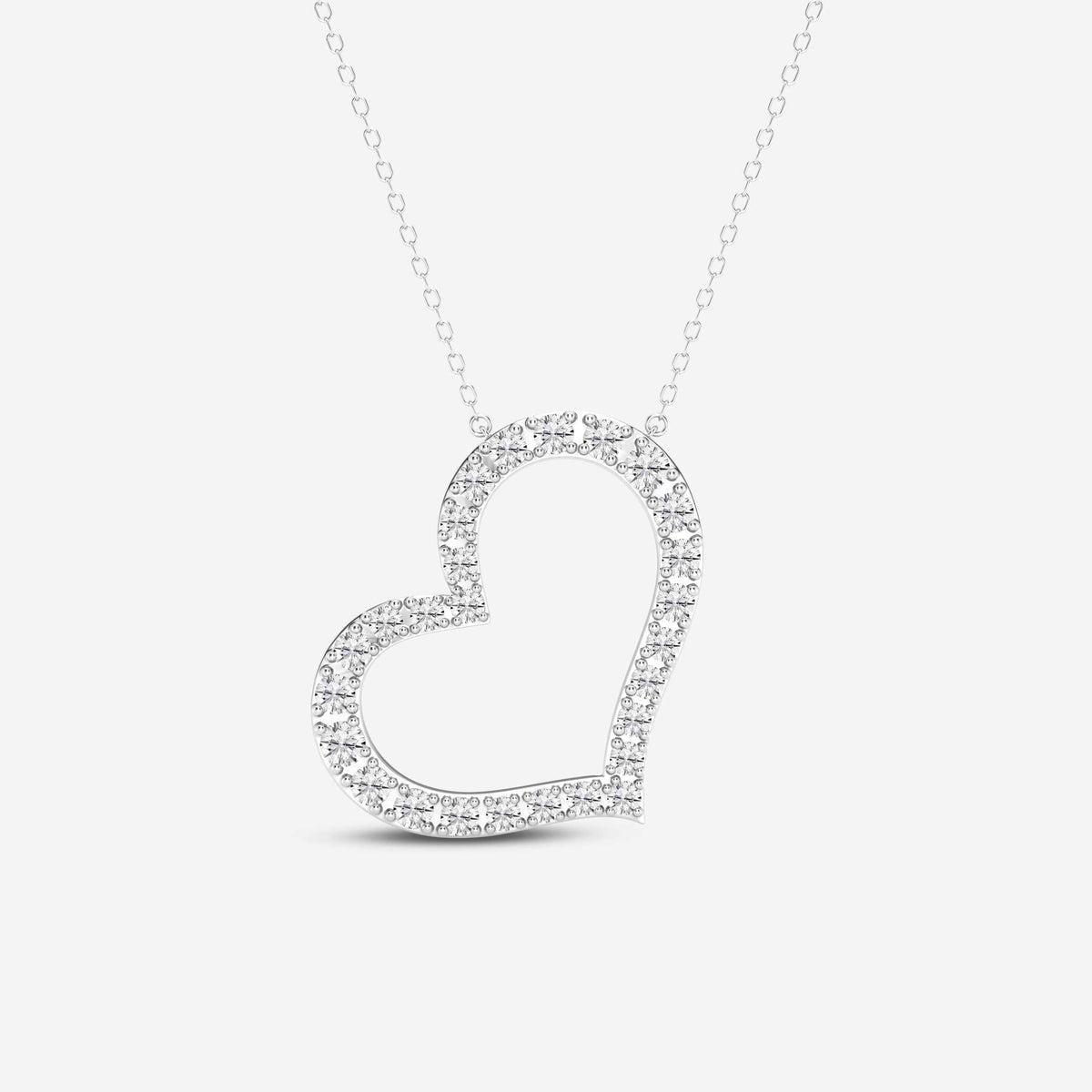 coração horizontal, lapidação redonda — Pendente com diamantes de laboratório | GBP069 | 25d69b6fa517