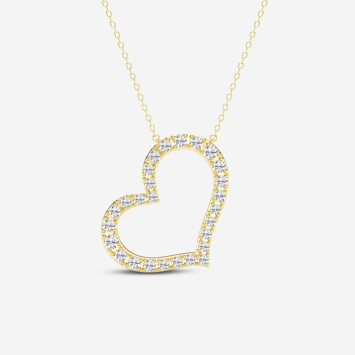 coração horizontal, lapidação redonda — Pendente com diamantes de laboratório | GBP069 | 7fa52b1e413d