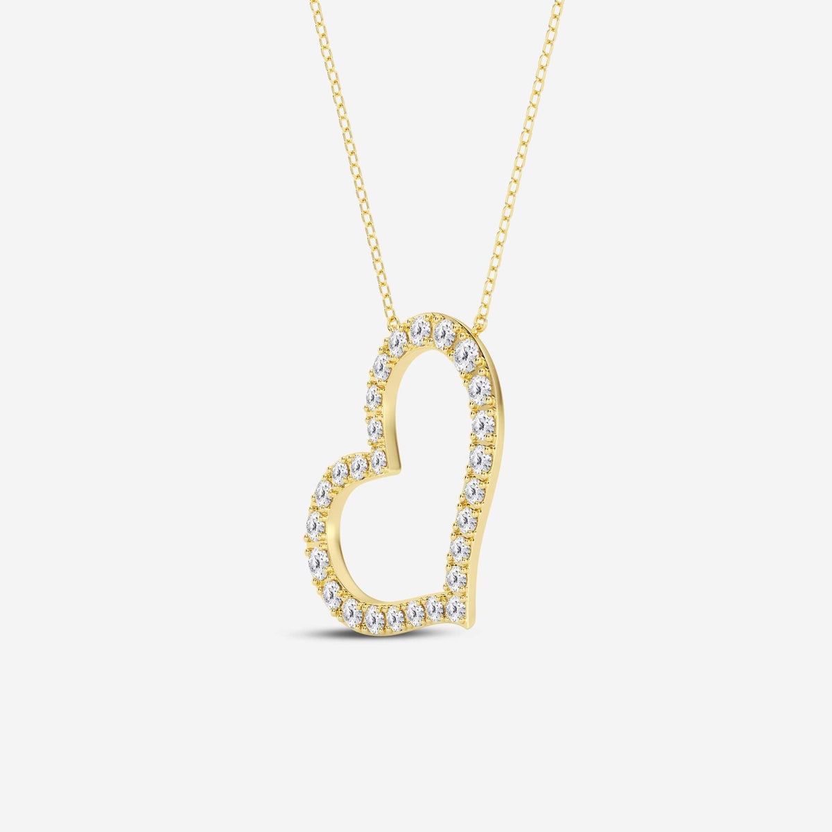 coração horizontal, lapidação redonda — Pendente com diamantes de laboratório | GBP069 | 412587389cb3