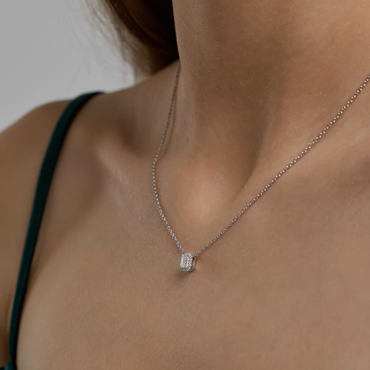 Smaragdslipat halohänge med laboratorieodlade diamanter | GBP009-S05 | 13a8f6d4d4b5