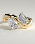 MET 0311 Emerald Toi et Moi Engagement Ring