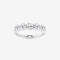 GWA002 round five-stone band, white-metal source, 1 ctw, front view