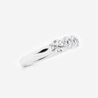 GWA002 round five-stone band, white-metal source, 1 ctw, side view