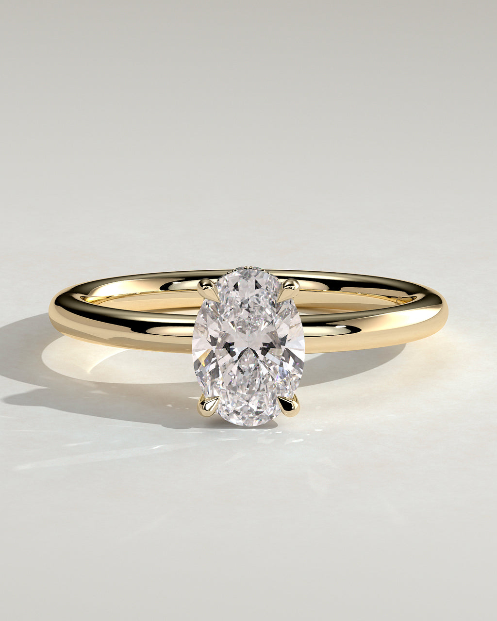 MET 0001 - 1.00 ct center stone - 18K yellow gold source render - front view