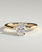 MET 0001 - 1.00 ct Mittelstein - 18K Gelbgold Original-Rendering - Vorderansicht