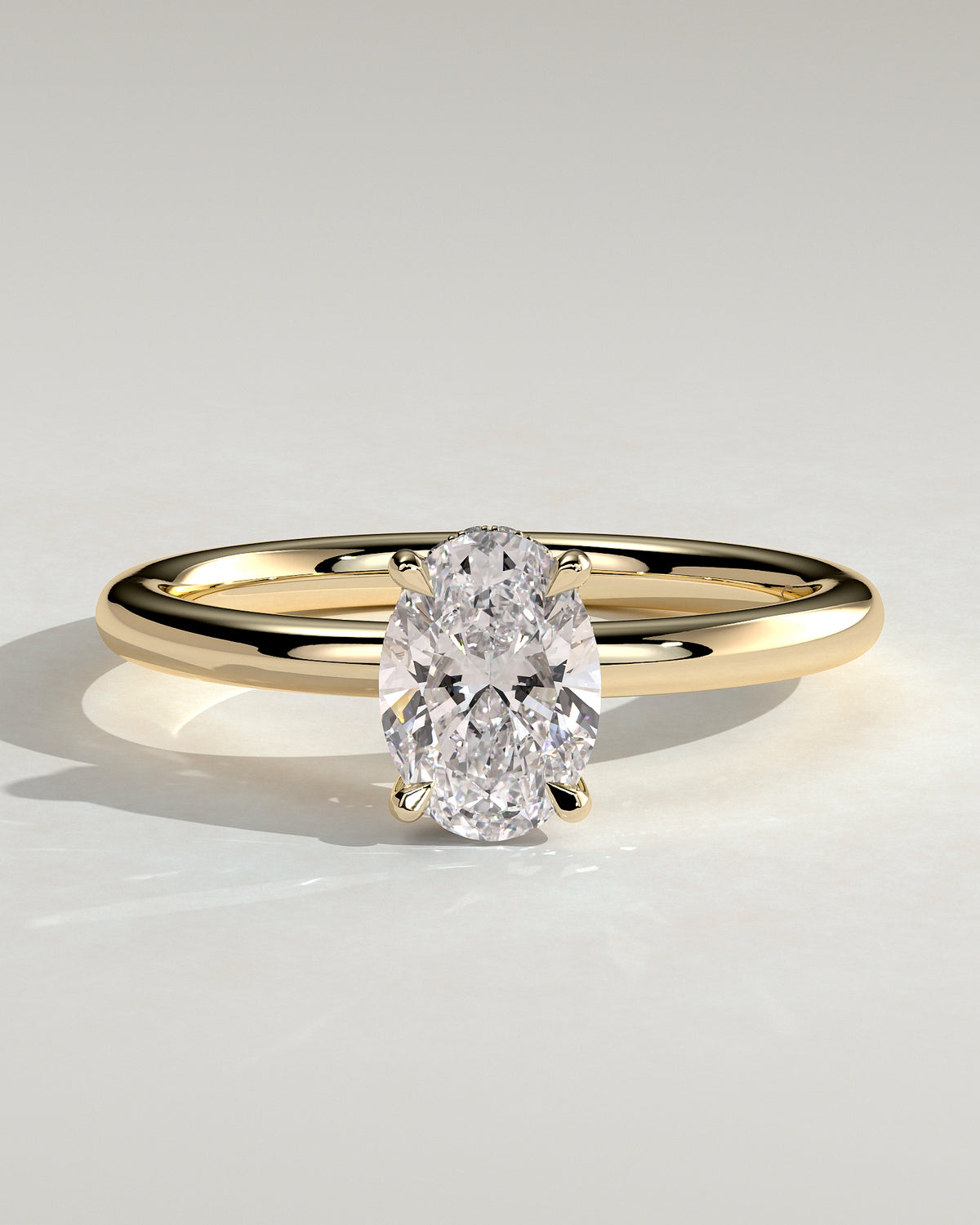 MET 0001 - 1.00 ct center stone - 18K yellow gold source render - front view