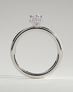 MET 0001 - piedra central de 1 ct - oro blanco de 18K - detalle del engaste