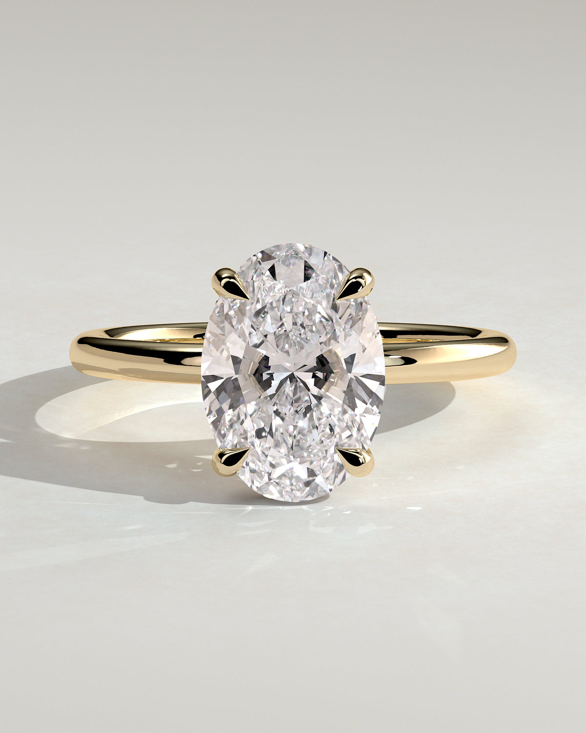 MET 0001 - 3.00 ct center stone - 18K yellow gold source render - front view