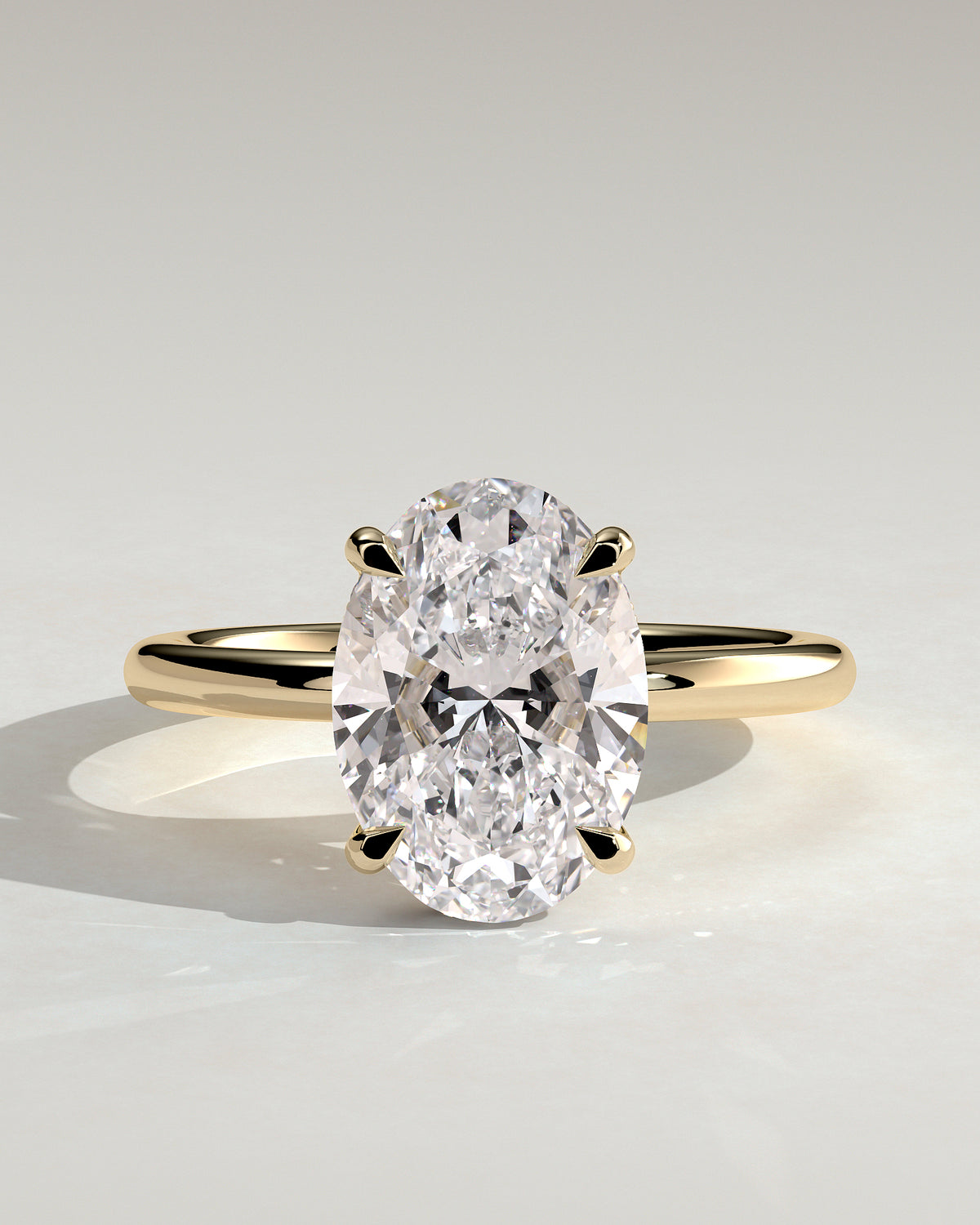 MET 0001 - 4.00 ct center stone - 18K yellow gold source render - front view