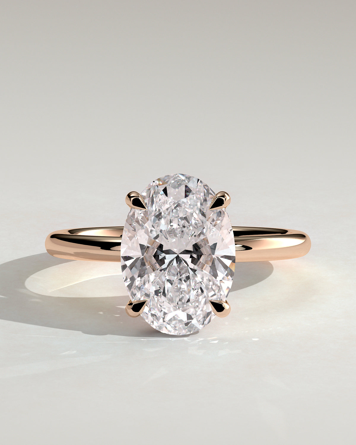 MET 0001 - 4 ct center stone - 18K rose gold source reference - front view