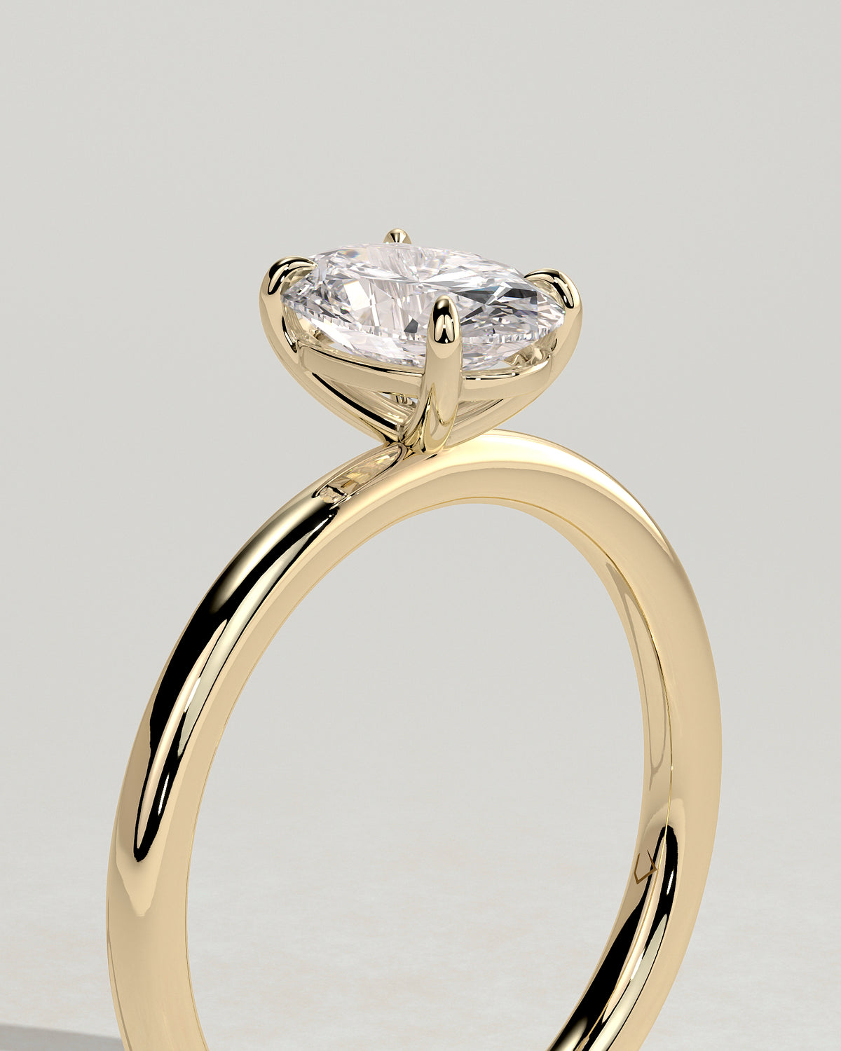 MET 0002 - 1.00 ct center stone - 18K yellow gold source render - angle view