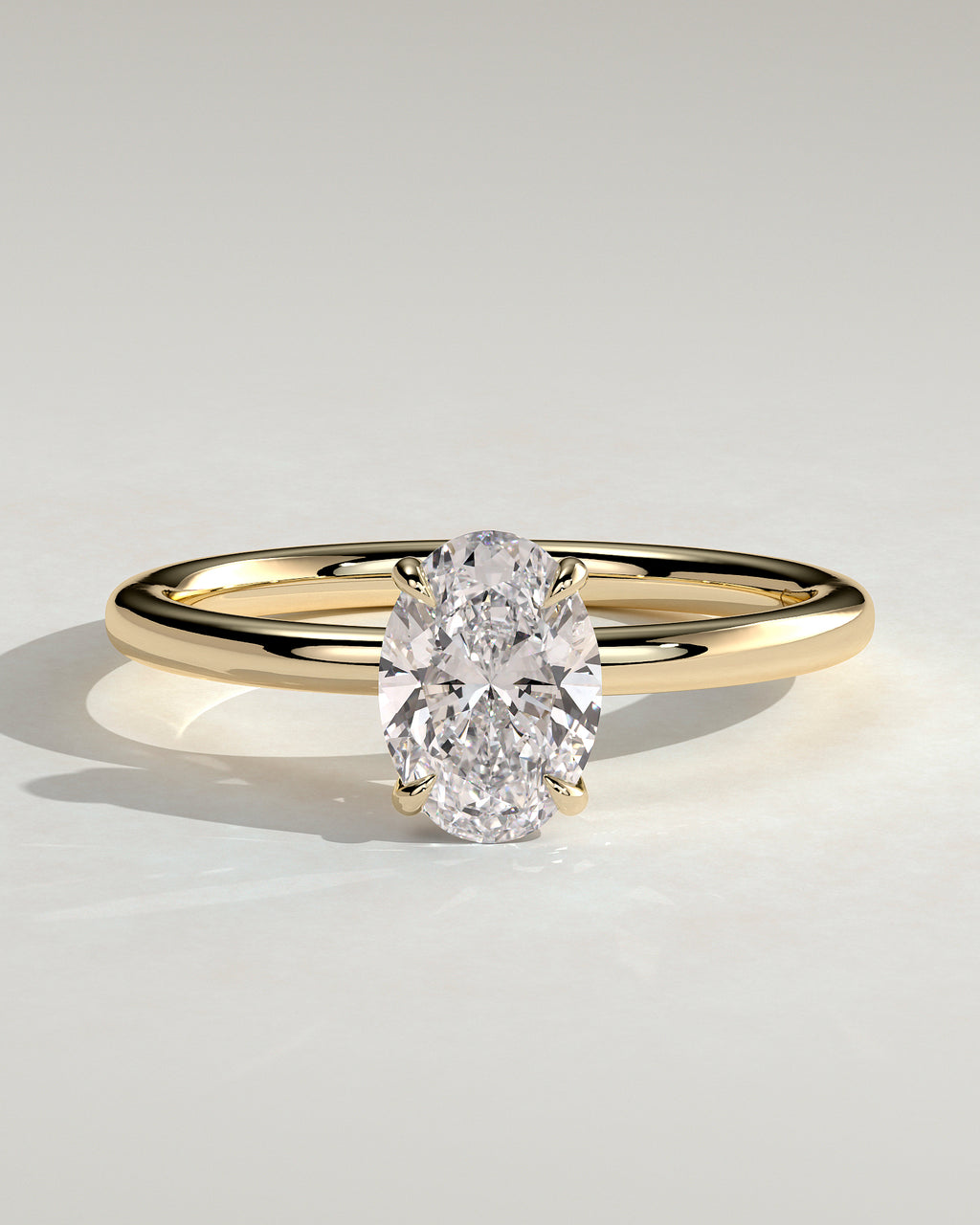 MET 0002 - 1.00 ct center stone - 18K yellow gold source render - front view