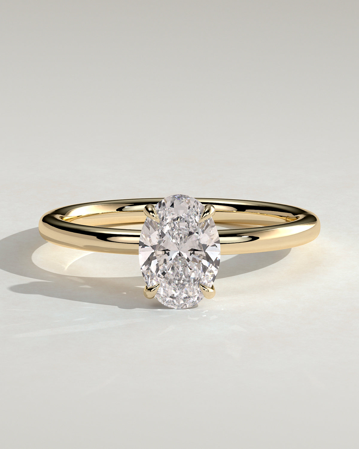 MET 0002 - 1.00 ct center stone - 18K yellow gold source render - front view