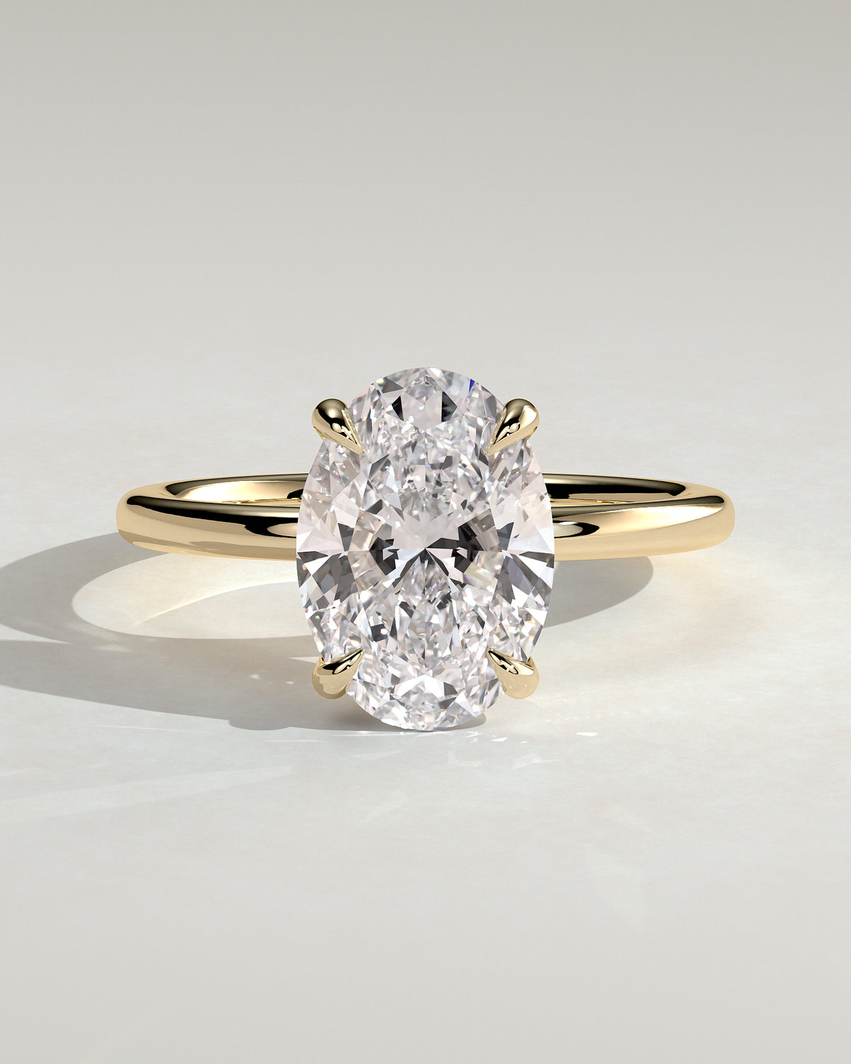 MET 0002 - 3.00 ct center stone - 18K yellow gold source render - front view