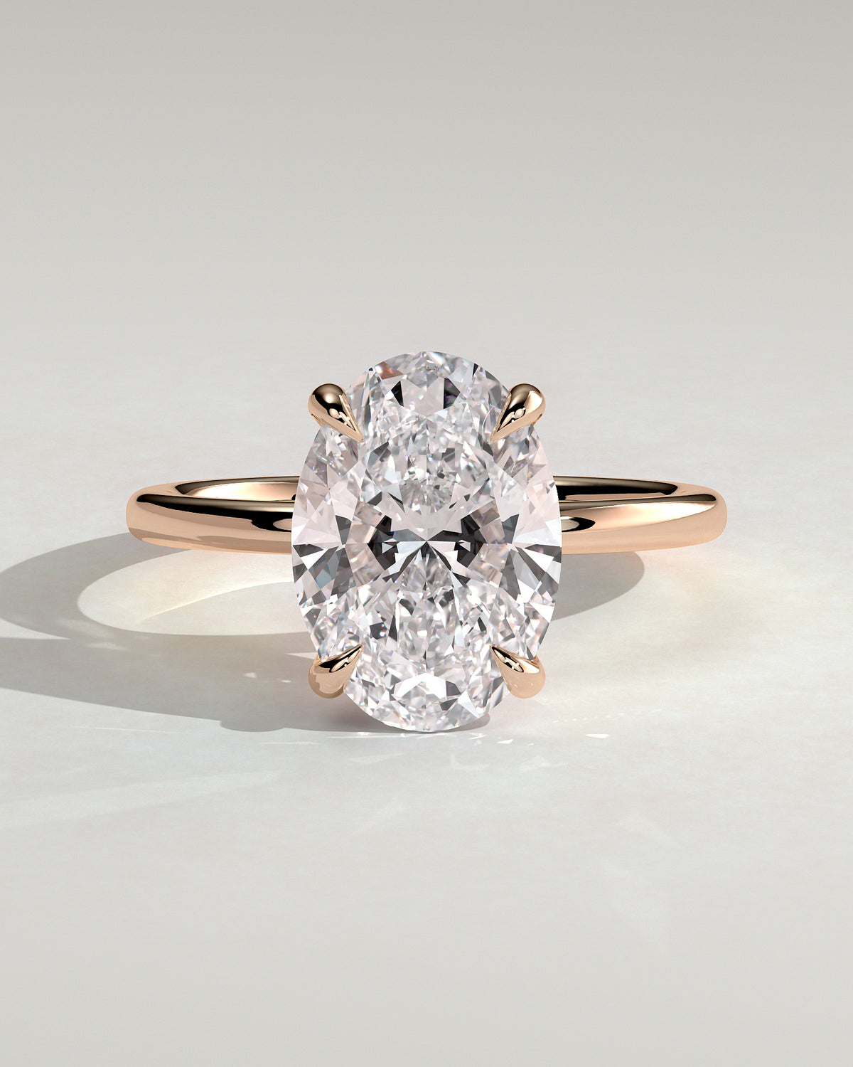 MET 0002 - 4 ct center stone - 18K rose gold source reference - front view