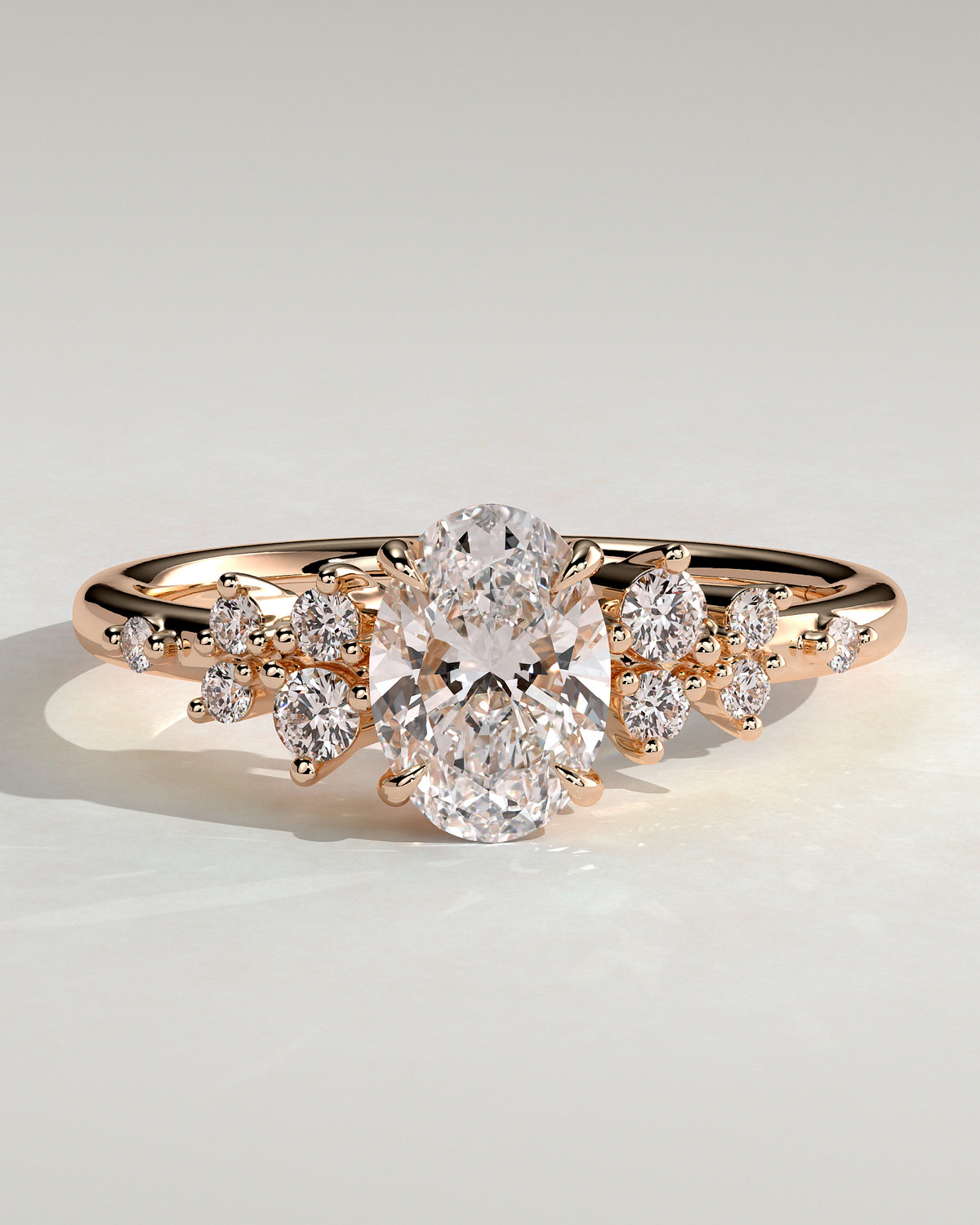 MET 0003 - 1 ct center stone - 18K rose gold source reference - front view