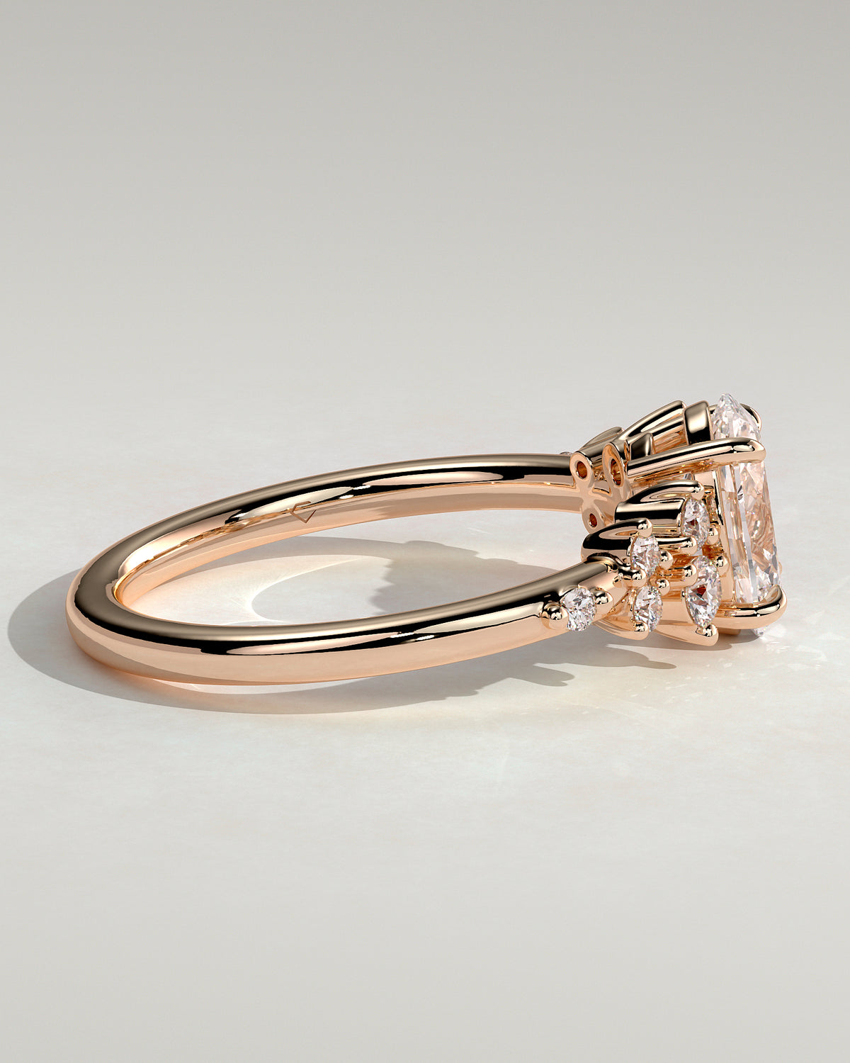 MET 0003 - 1 ct center stone - 18K rose gold source reference - setting detail view