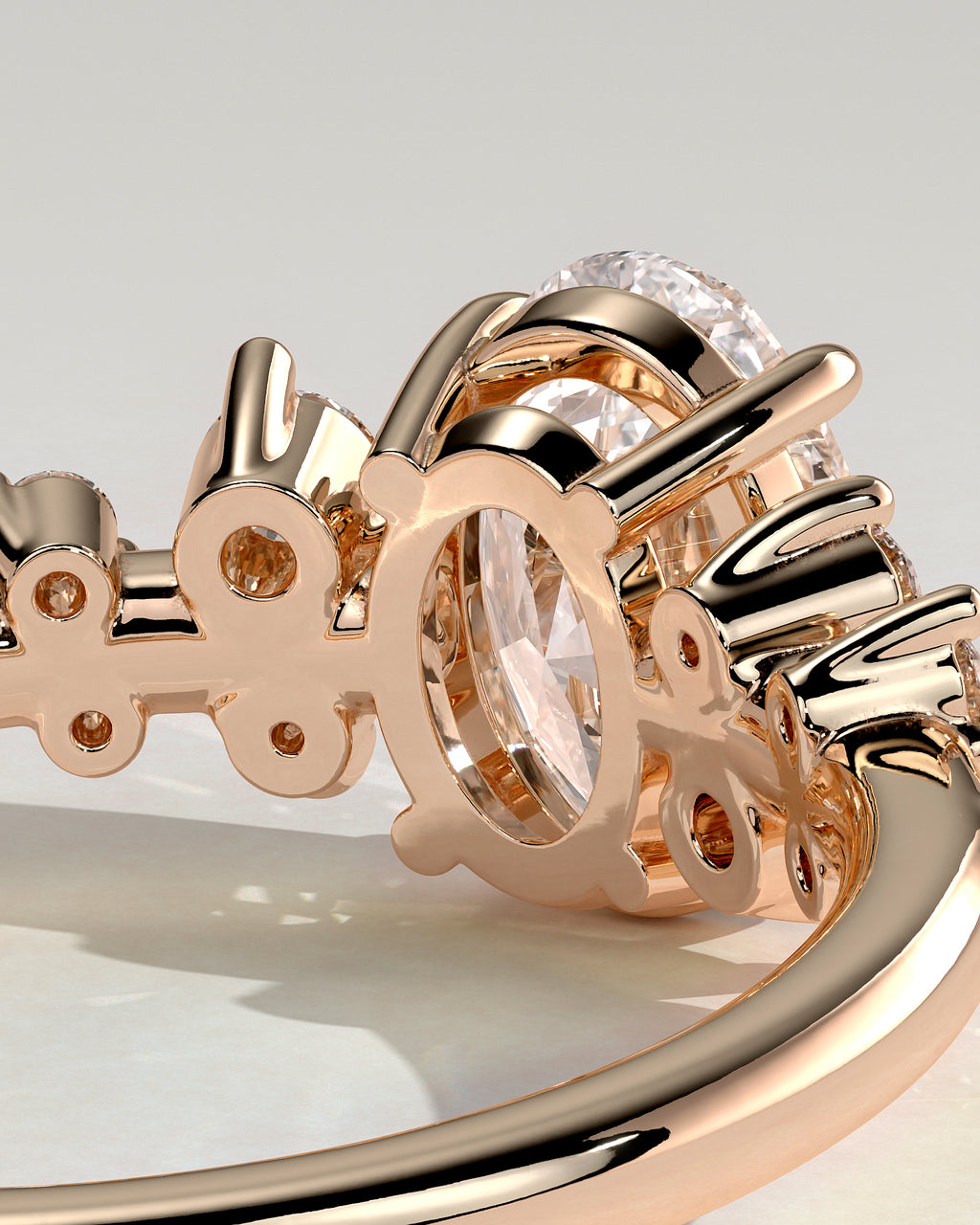 MET 0003 - 1 ct center stone - 18K rose gold source reference - setting detail view