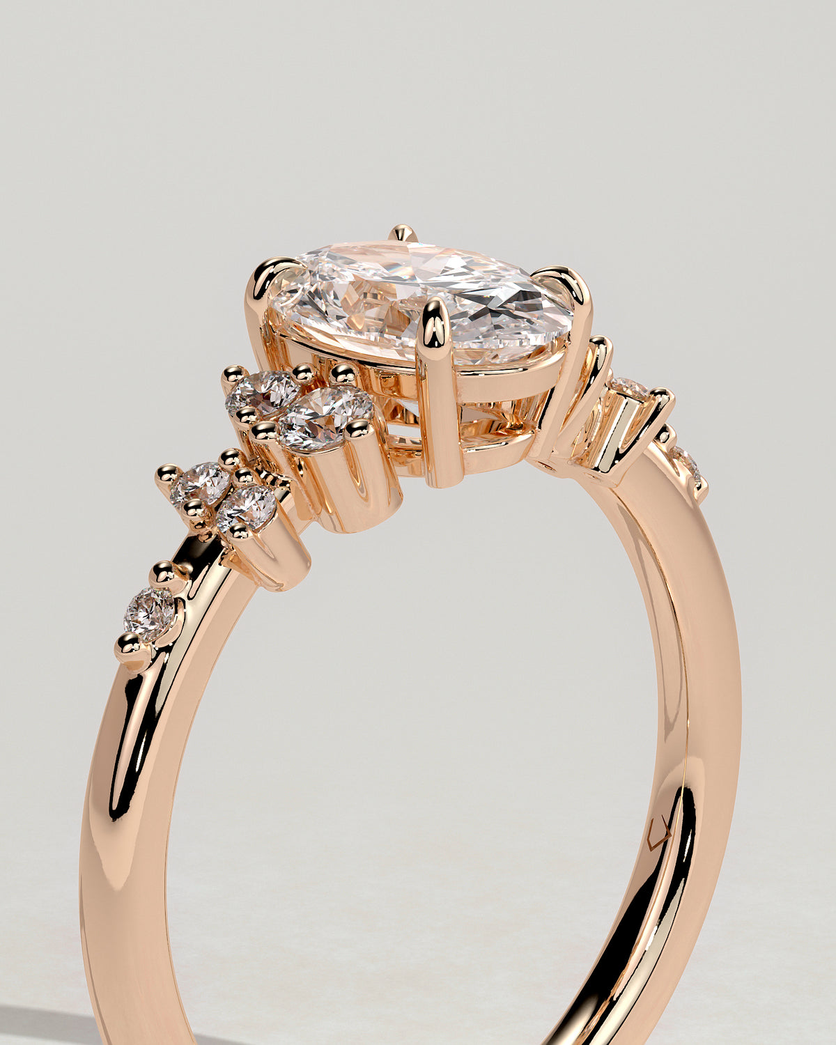 MET 0003 - 1 ct center stone - 18K rose gold source reference - profile view