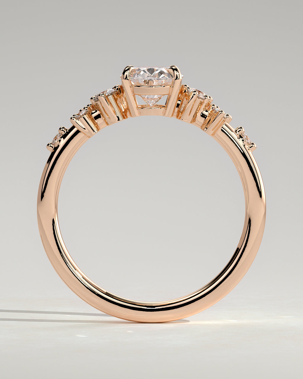 MET 0003 - 1 ct center stone - 18K rose gold source reference - setting detail view