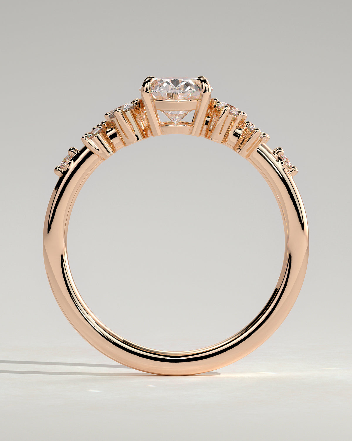 MET 0003 - 1 ct center stone - 18K rose gold source reference - setting detail view