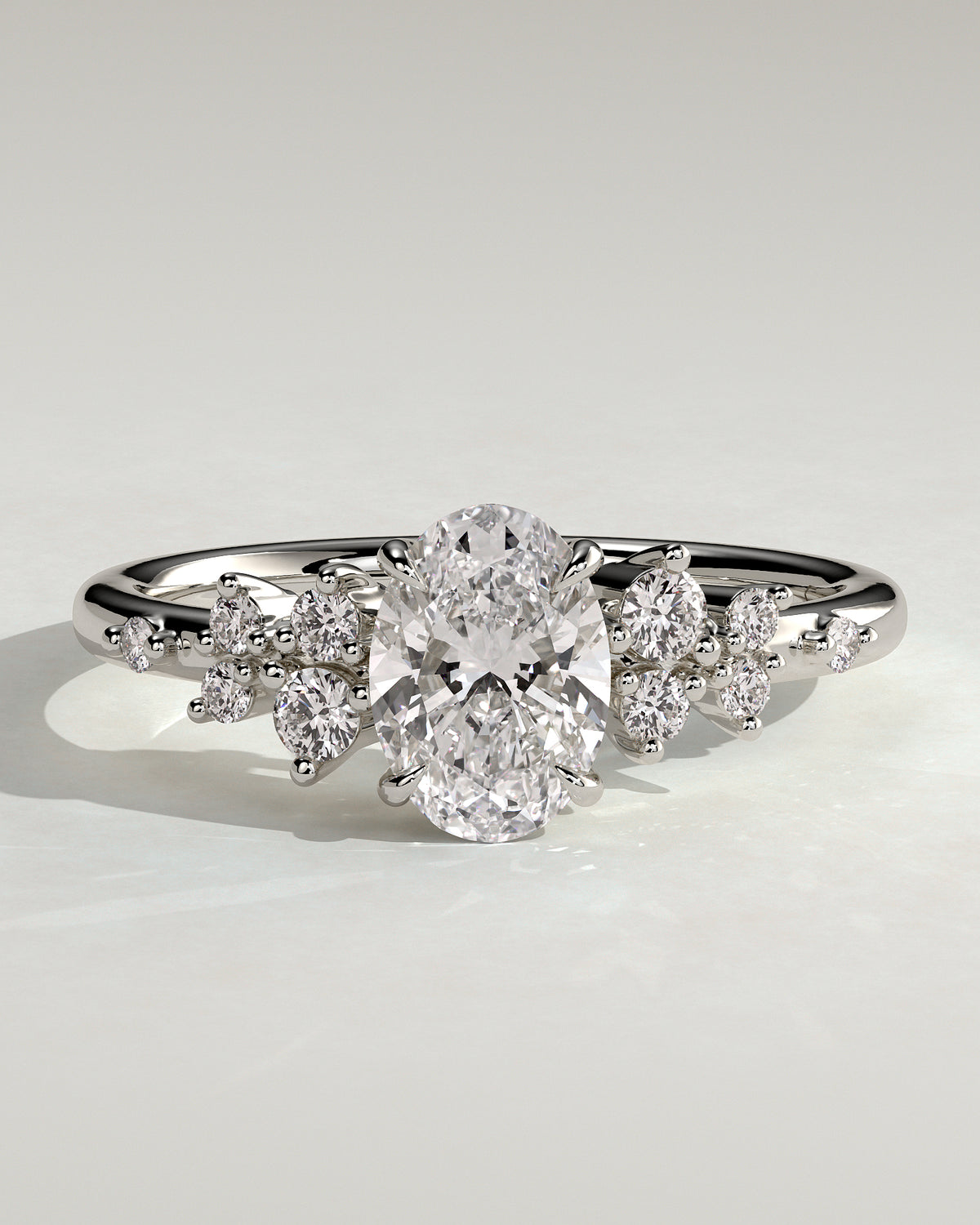 MET 0003 - 1 ct center stone - 18K white gold source reference - front view