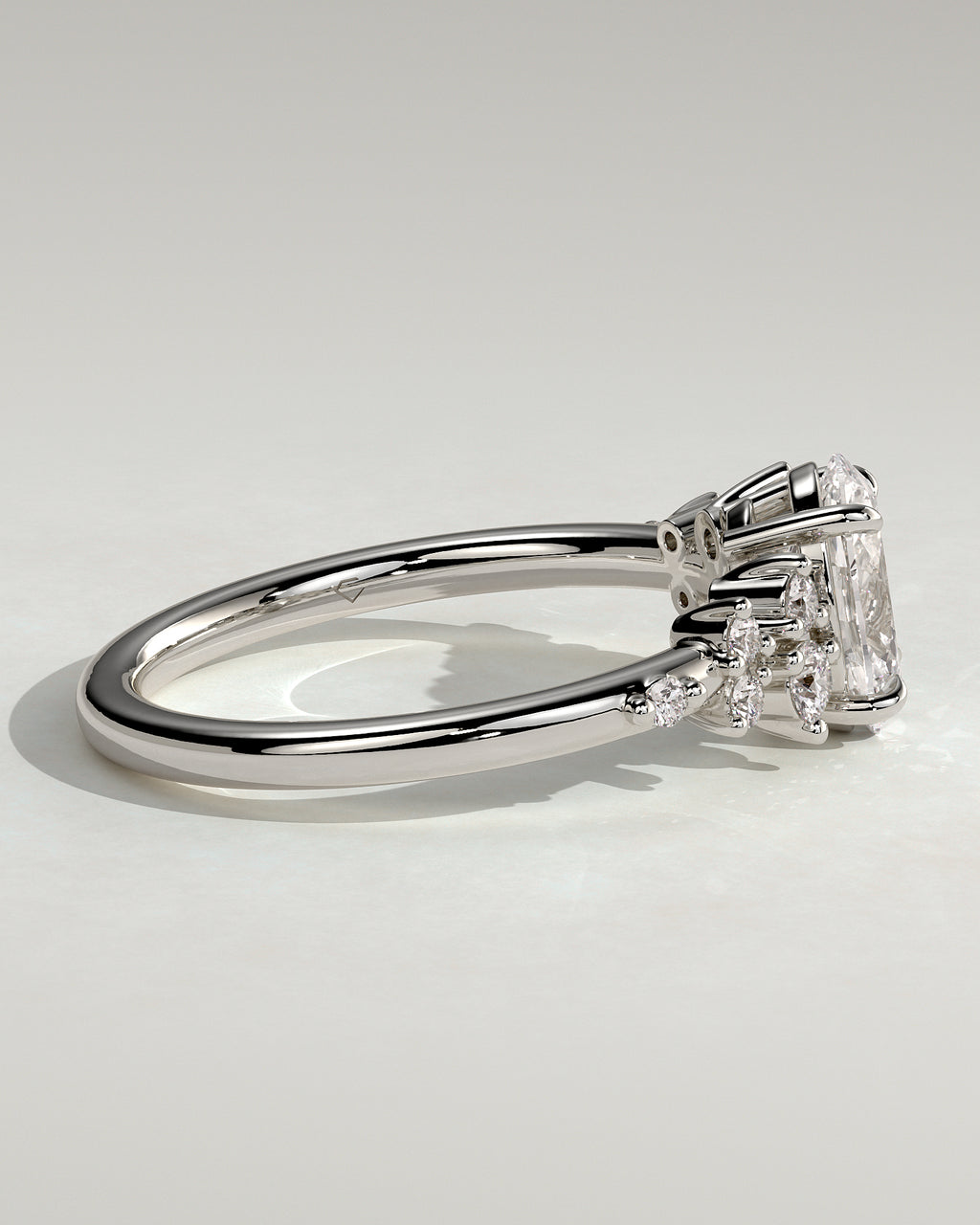MET 0003 - 1 ct center stone - 18K white gold source reference - setting detail view