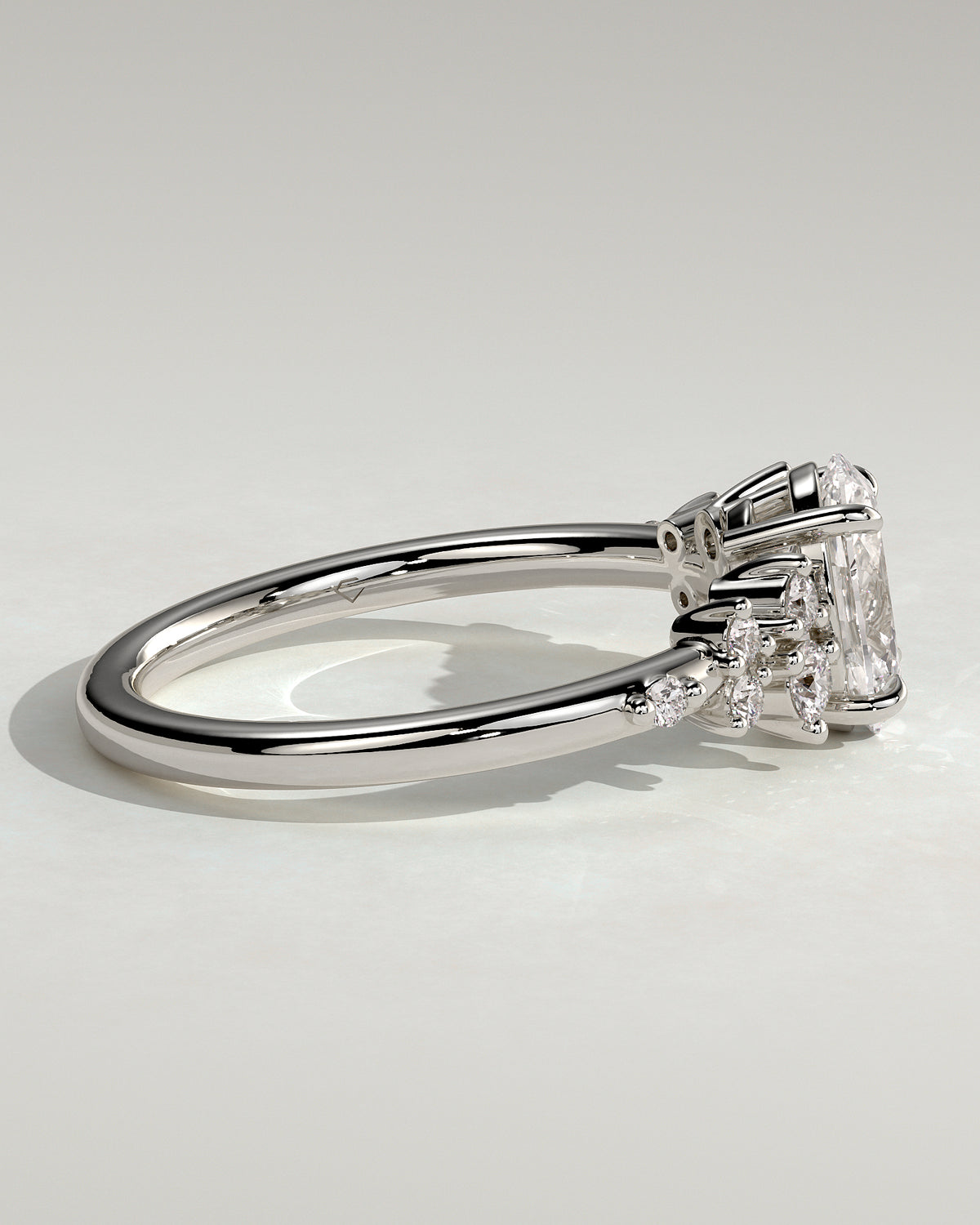 MET 0003 - 1 ct center stone - 18K white gold source reference - setting detail view