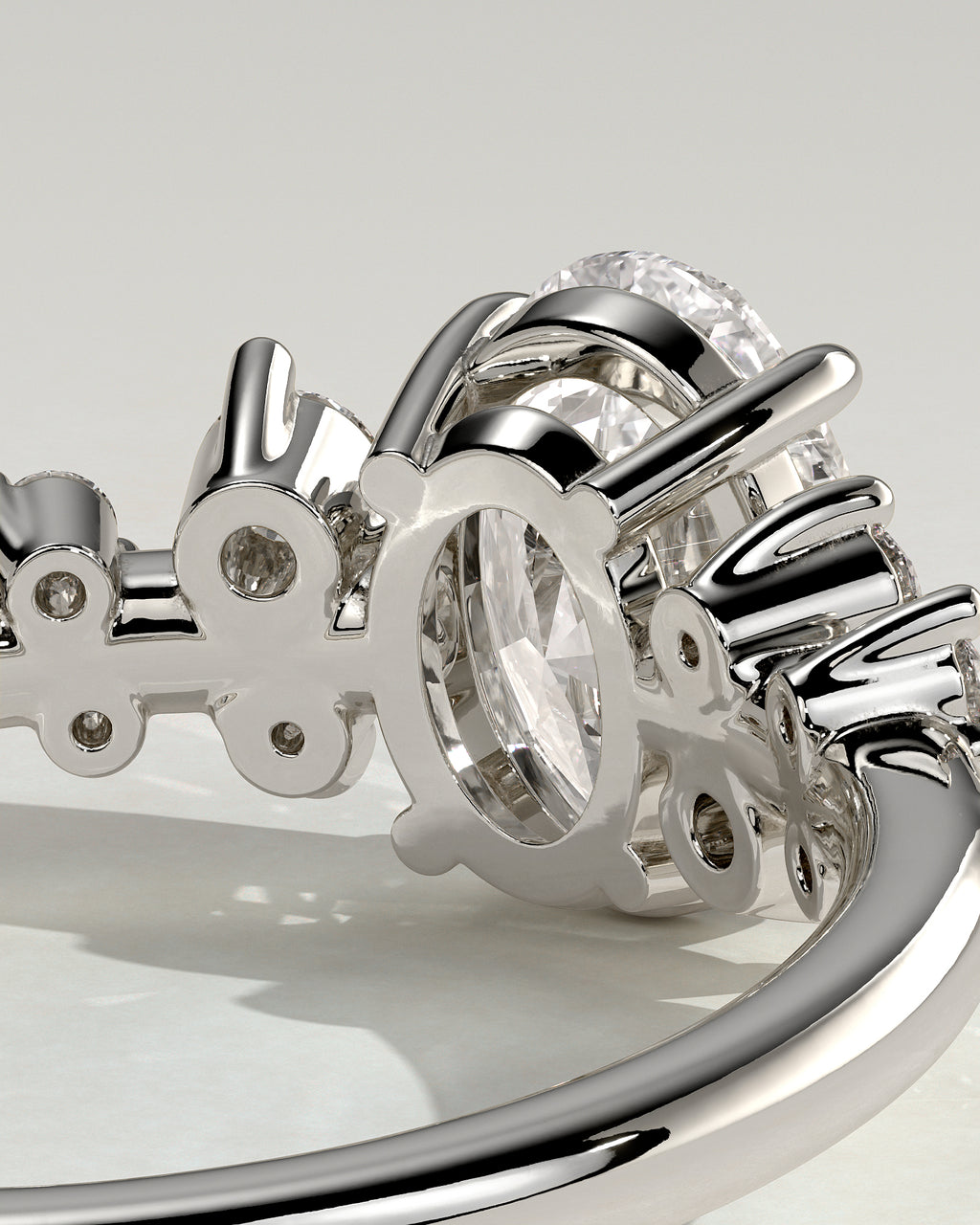 MET 0003 - 1 ct center stone - 18K white gold source reference - setting detail view