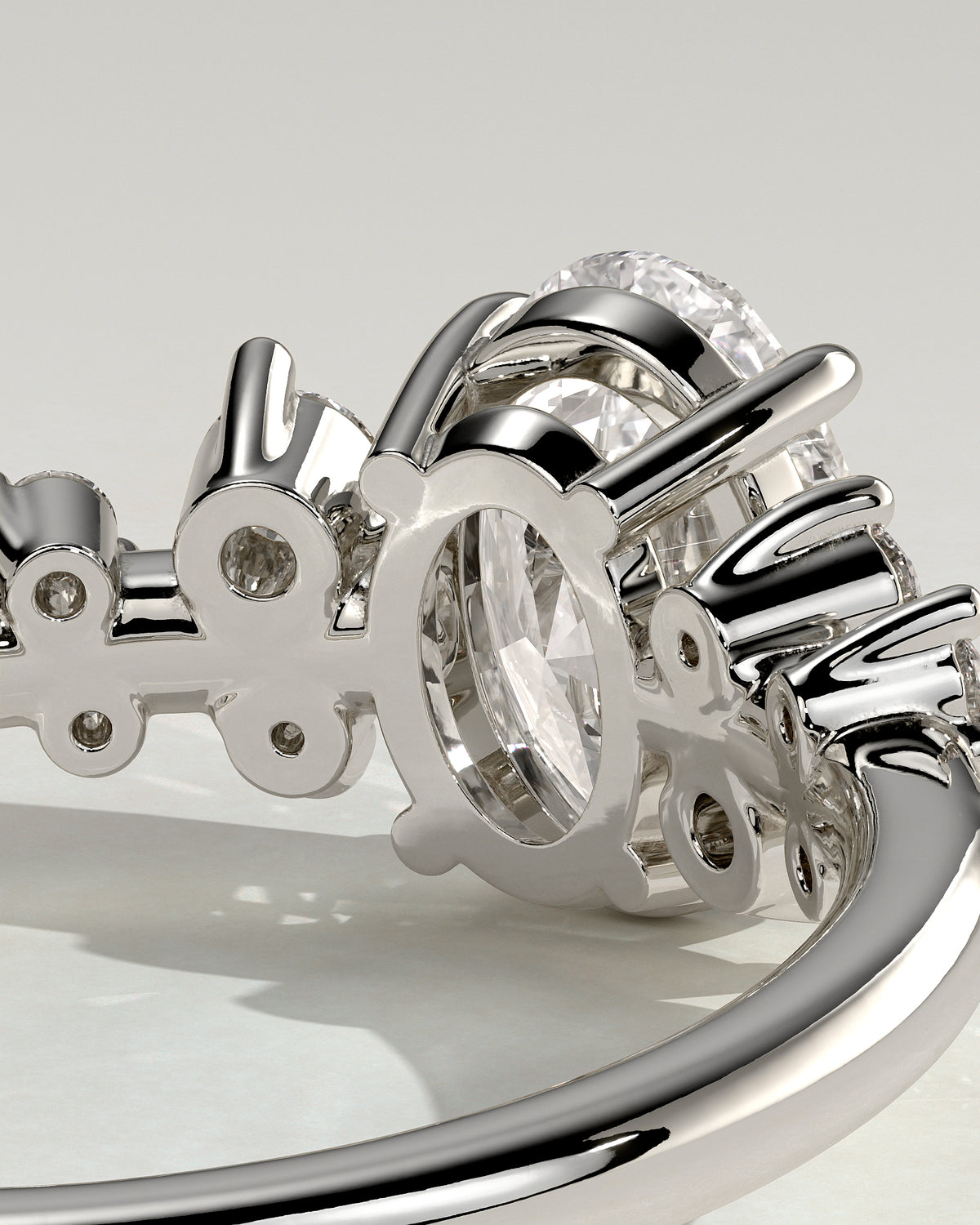 MET 0003 - 1 ct center stone - 18K white gold source reference - setting detail view