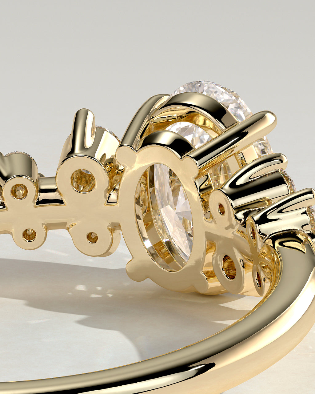 MET 0003 - 1 ct center stone - 18K yellow gold source reference - setting detail view