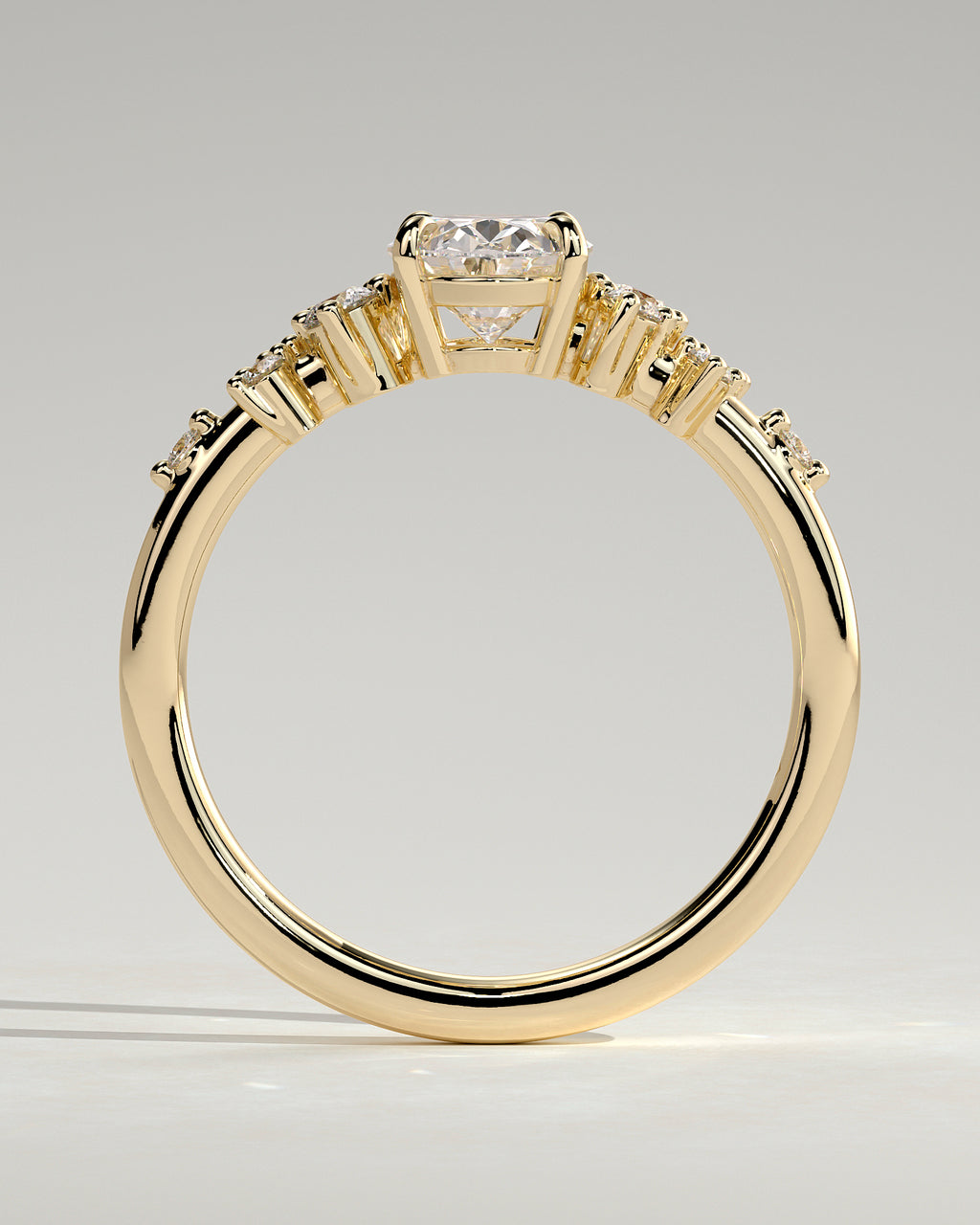 MET 0003 - 1 ct center stone - 18K yellow gold source reference - setting detail view