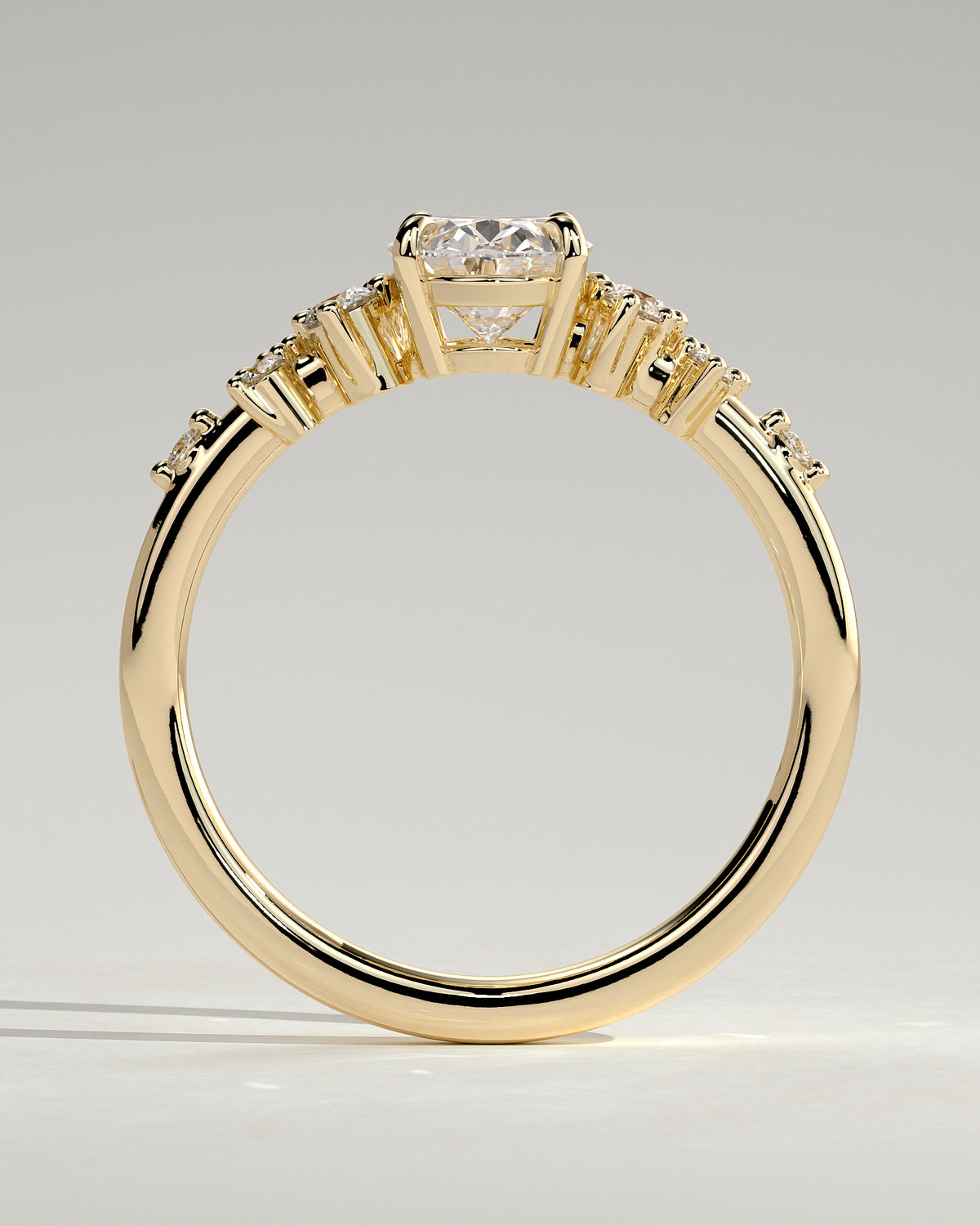 MET 0003 - 1 ct center stone - 18K yellow gold source reference - setting detail view
