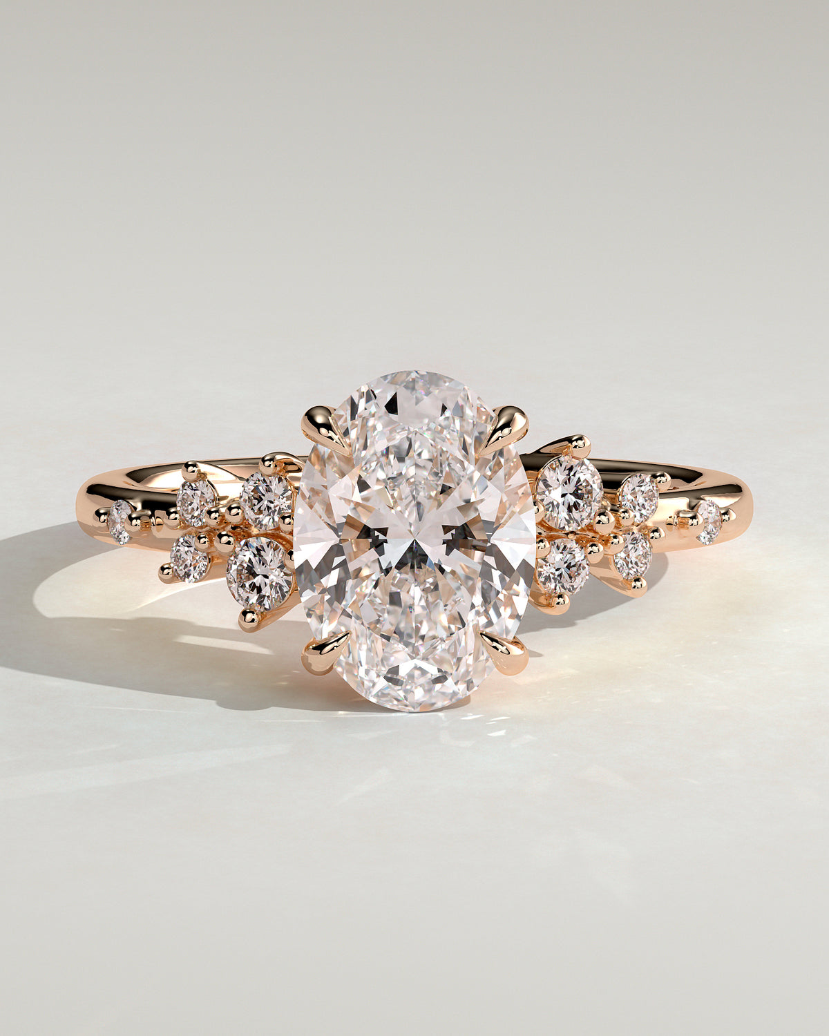 MET 0003 - 2 ct center stone - 18K rose gold source reference - front view