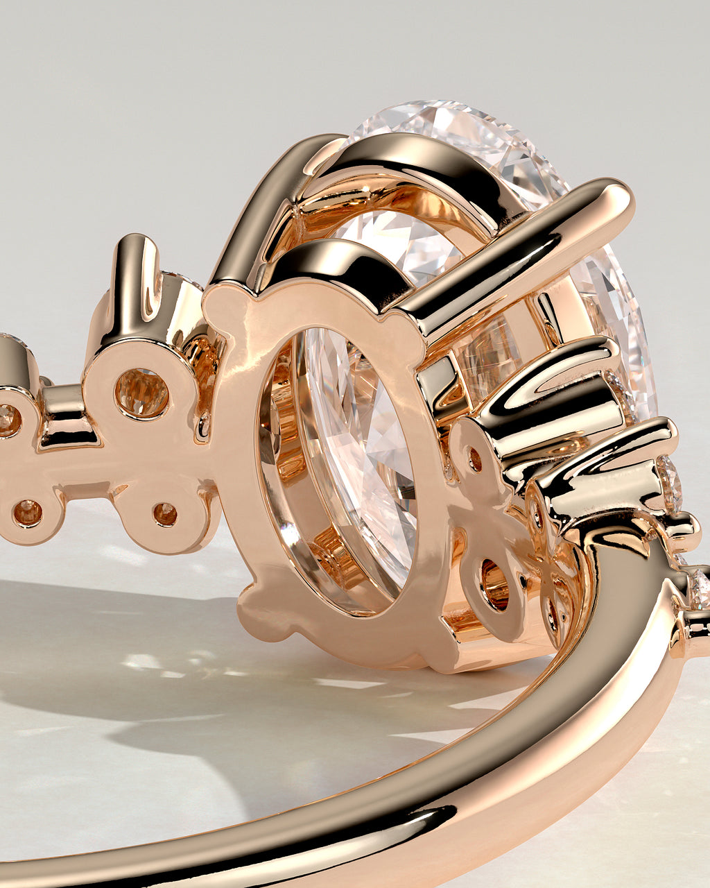 MET 0003 - 2 ct center stone - 18K rose gold source reference - setting detail view