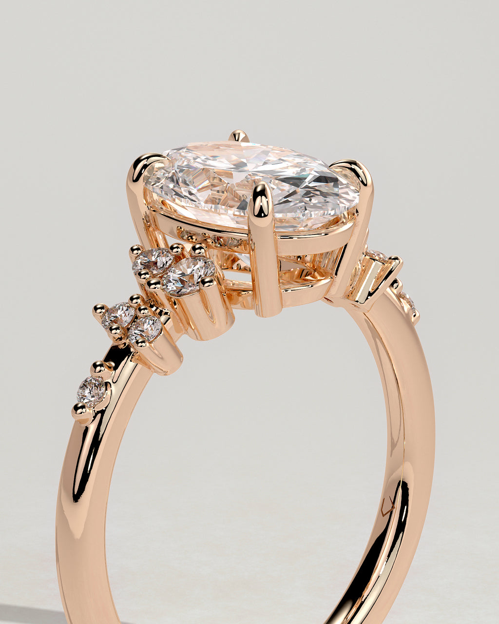 MET 0003 - 2 ct center stone - 18K rose gold source reference - profile view