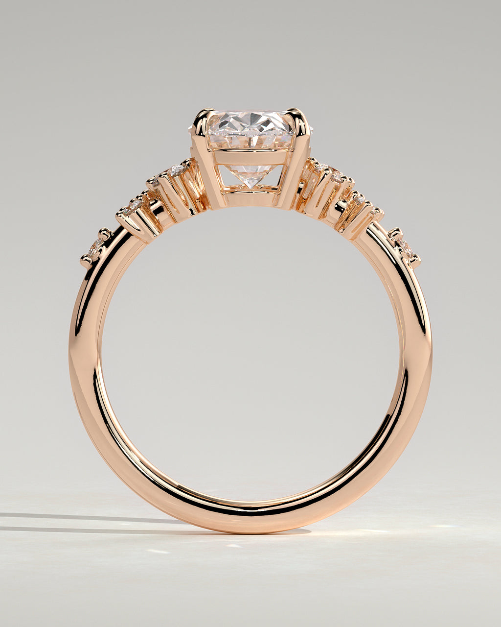 MET 0003 - 2 ct center stone - 18K rose gold source reference - setting detail view