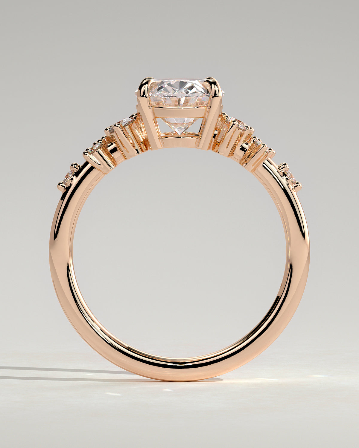 MET 0003 - 2 ct center stone - 18K rose gold source reference - setting detail view