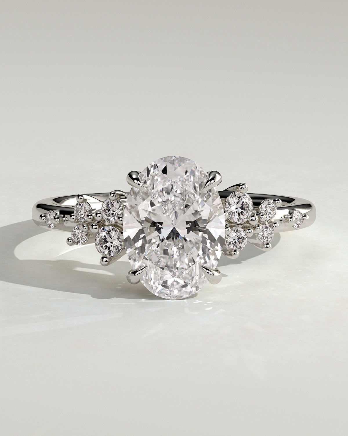 MET 0003 - 2 ct center stone - 18K white gold source reference - front view