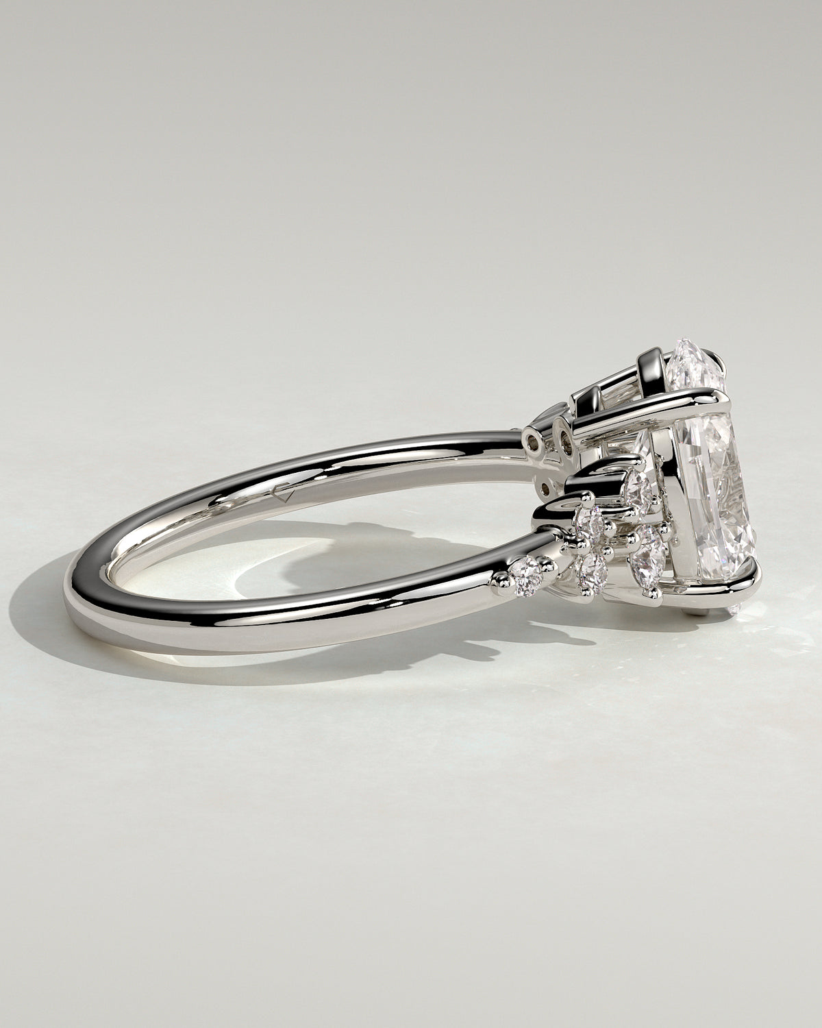 MET 0003 - 2 ct center stone - 18K white gold source reference - setting detail view