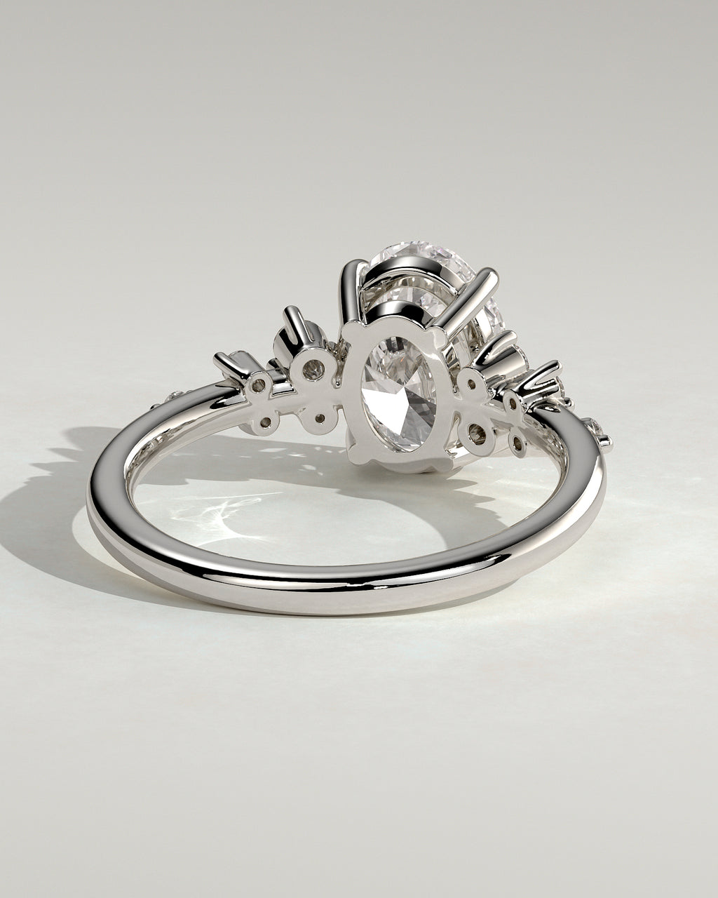 MET 0003 - 2 ct center stone - 18K white gold source reference - setting detail view