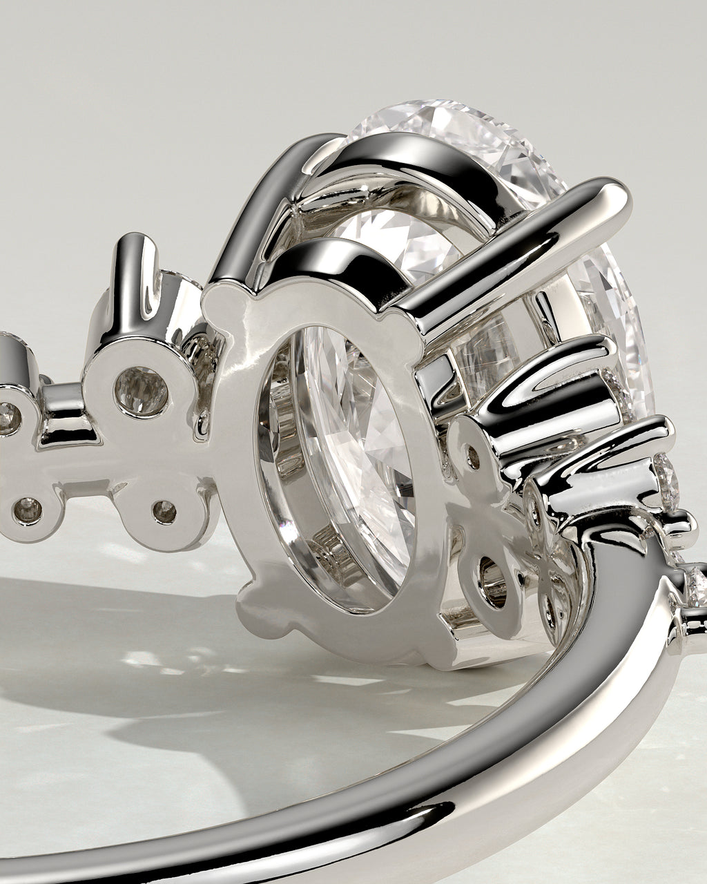 MET 0003 - 2 ct center stone - 18K white gold source reference - setting detail view