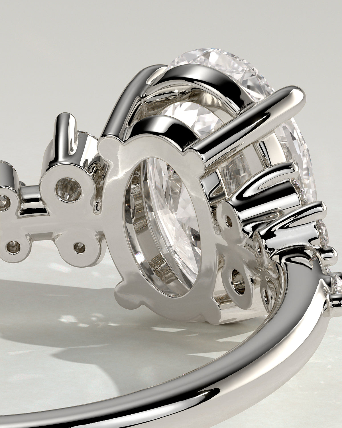MET 0003 - 2 ct center stone - 18K white gold source reference - setting detail view