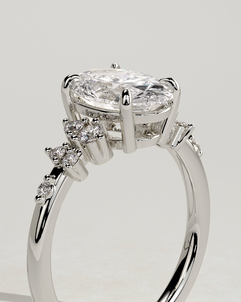 MET 0003 - 2 ct center stone - 18K white gold source reference - profile view