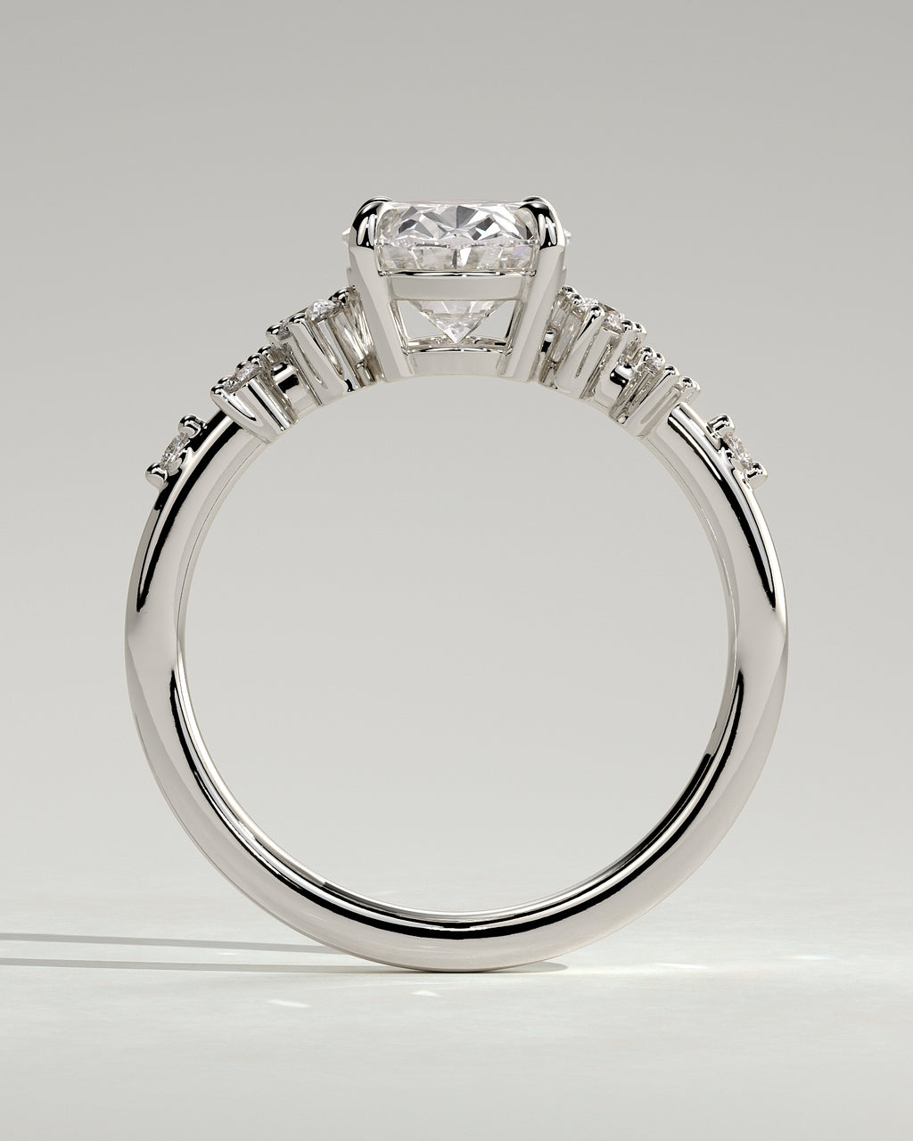 MET 0003 - 2 ct center stone - 18K white gold source reference - setting detail view